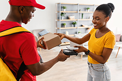Person paying for a shipment